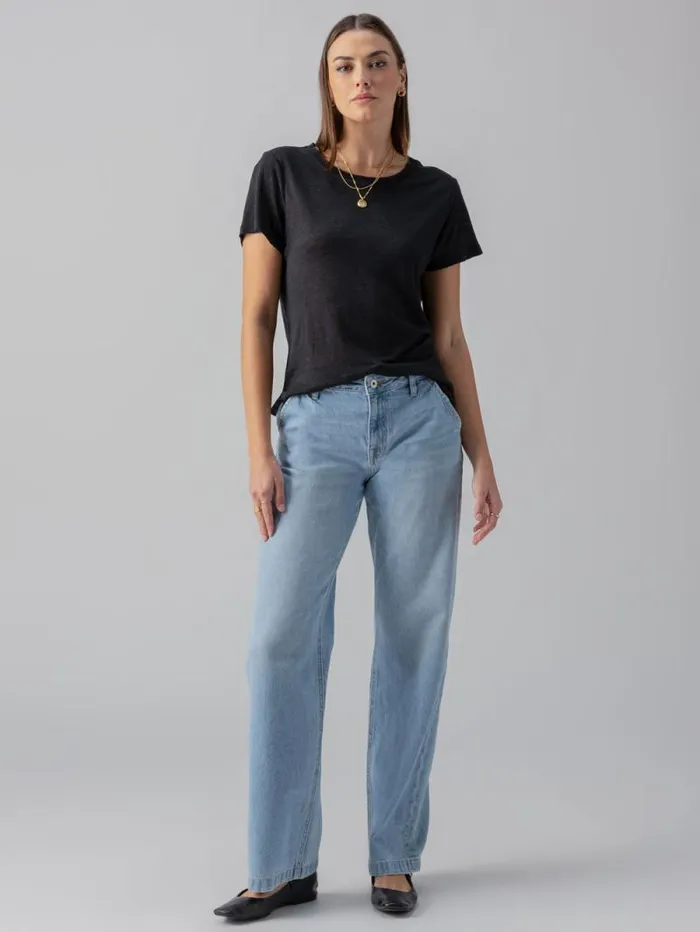 Women Linen Perfect Tee Black Sanctuary Clothing Tees and Tops Women Linen Perfect Tee Black Sanctuary Clothing Tees and Tops