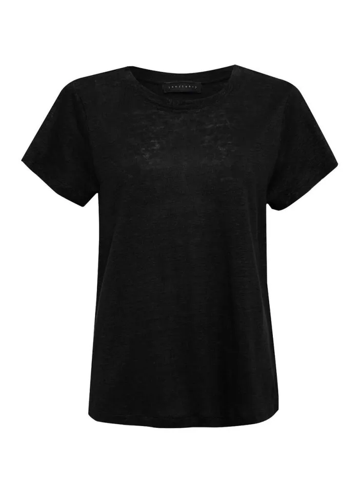 Women Linen Perfect Tee Black Sanctuary Clothing Tees and Tops Women Linen Perfect Tee Black Sanctuary Clothing Tees and Tops