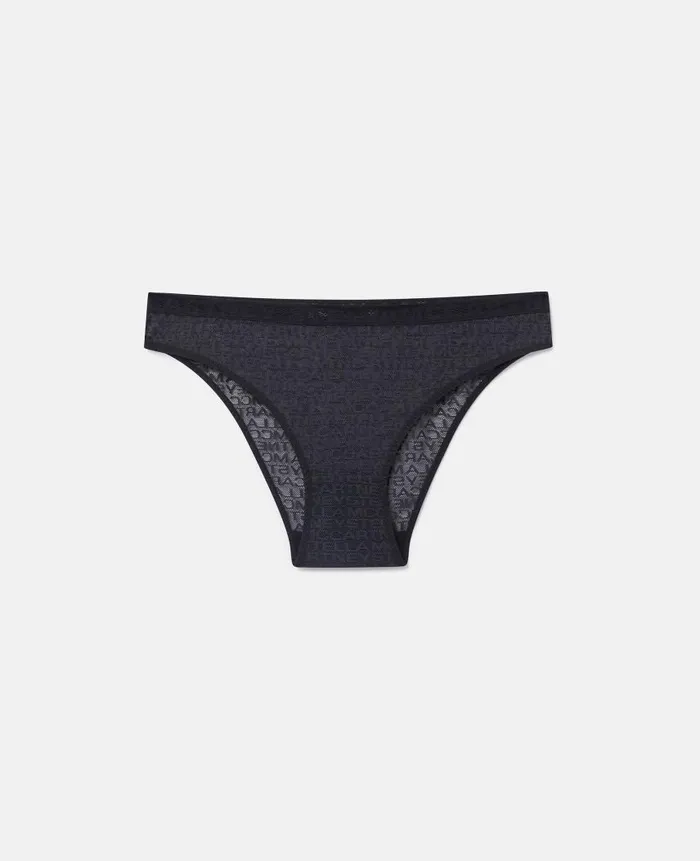 Women Lingerie And Sleepwear Stella McCartney Monogram Mesh Bikini Briefs Black Women Lingerie And Sleepwear Stella McCartney Monogram Mesh Bikini Briefs Black