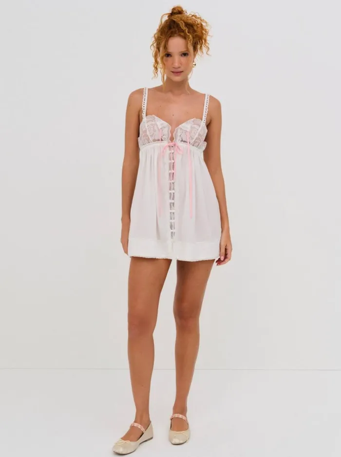 Women Lingerie For Love and Lemons Alexa Slip Dress White