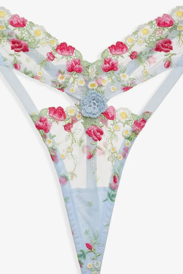 Women Lingerie For Love and Lemons Aurelia Thong Panty Blue Women Lingerie For Love and Lemons Aurelia Thong Panty Blue