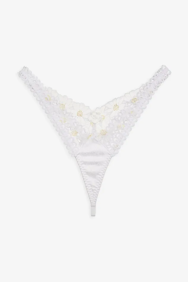 Women Lingerie For Love and Lemons Christy Thong Panty White Women Lingerie For Love and Lemons Christy Thong Panty White
