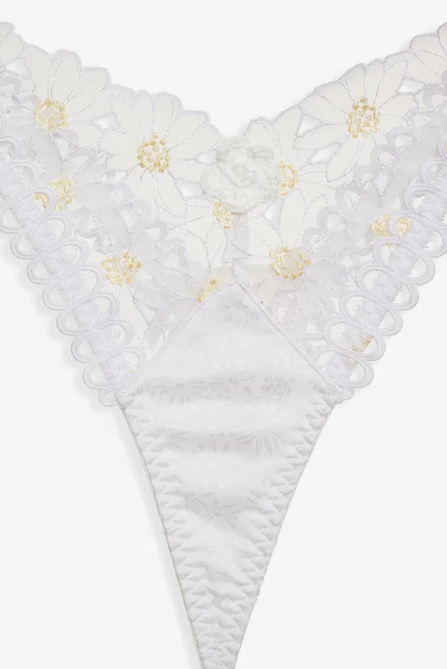 Women Lingerie For Love and Lemons Christy Thong Panty White Women Lingerie For Love and Lemons Christy Thong Panty White