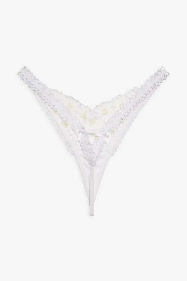 Women Lingerie For Love and Lemons Christy Thong Panty White Women Lingerie For Love and Lemons Christy Thong Panty White