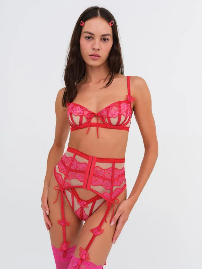 Women Lingerie For Love and Lemons Cordelia Garter Belt Red