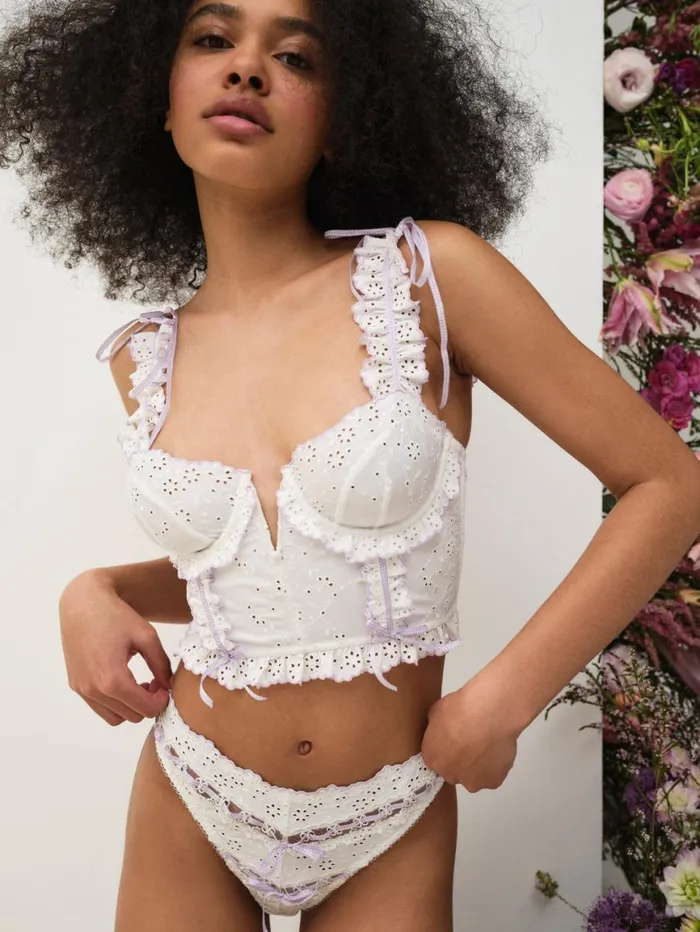 Women Lingerie For Love and Lemons Daisy Eyelet Bustier Lavender Women Lingerie For Love and Lemons Daisy Eyelet Bustier Lavender