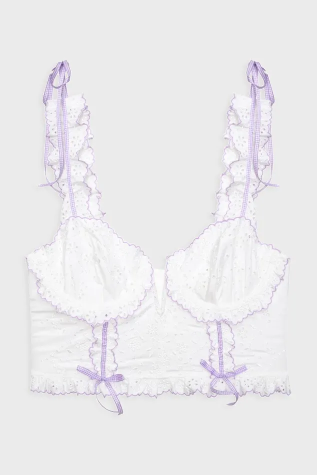 Women Lingerie For Love and Lemons Daisy Eyelet Bustier Lavender Women Lingerie For Love and Lemons Daisy Eyelet Bustier Lavender