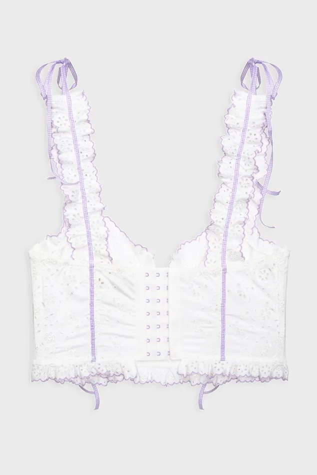 Women Lingerie For Love and Lemons Daisy Eyelet Bustier Lavender Women Lingerie For Love and Lemons Daisy Eyelet Bustier Lavender