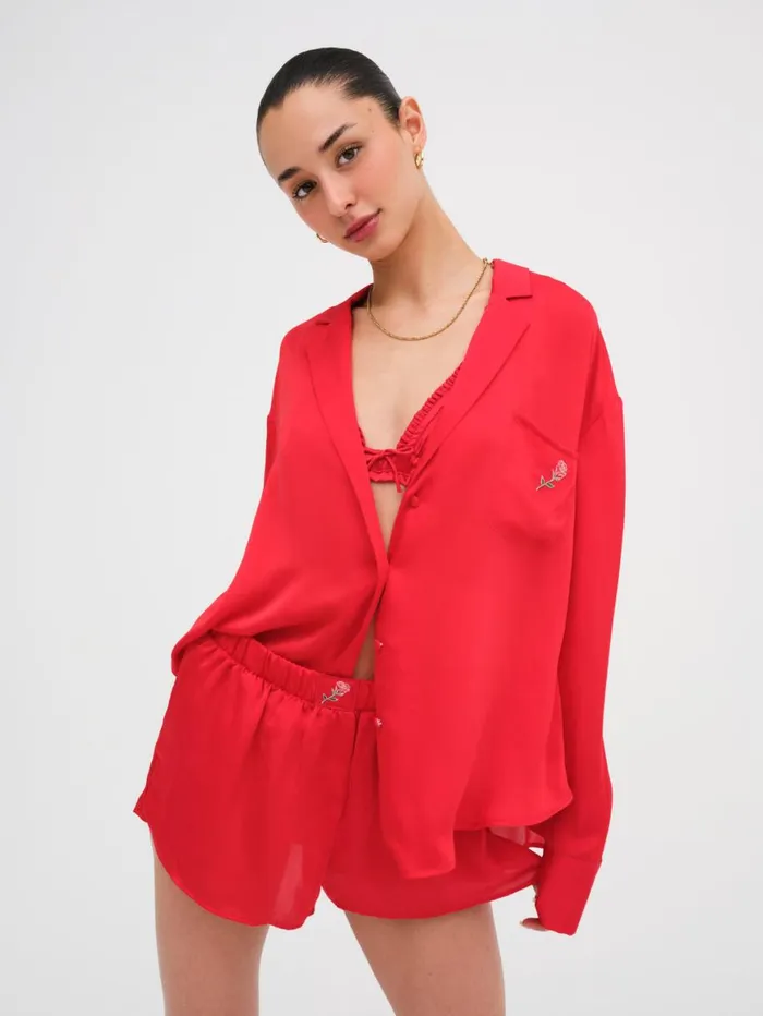 Women Lingerie For Love and Lemons Everyday Rosebud PJ Set Red