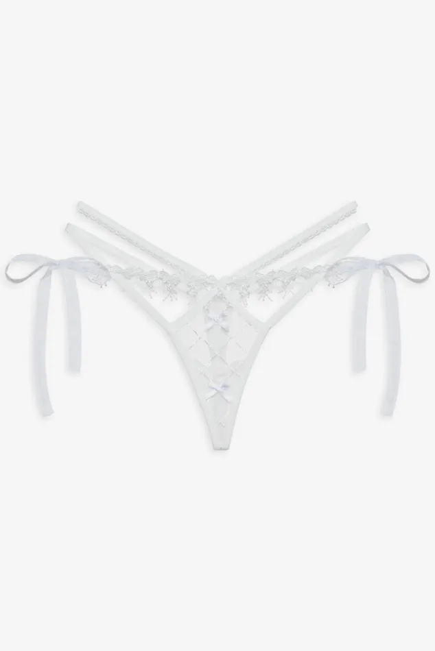 Women Lingerie For Love and Lemons Fiorella Thong Panty White Women Lingerie For Love and Lemons Fiorella Thong Panty White