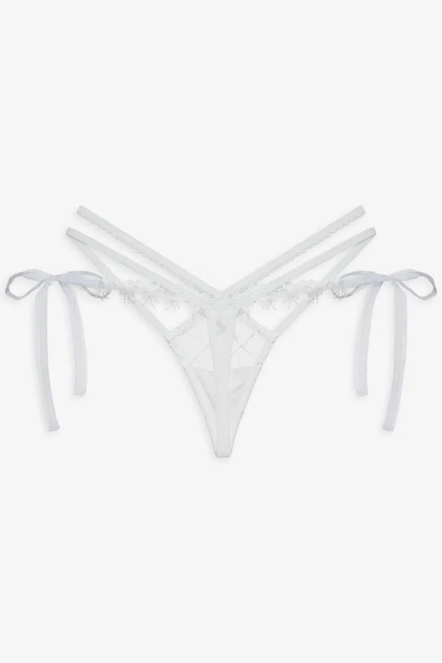 Women Lingerie For Love and Lemons Fiorella Thong Panty White Women Lingerie For Love and Lemons Fiorella Thong Panty White