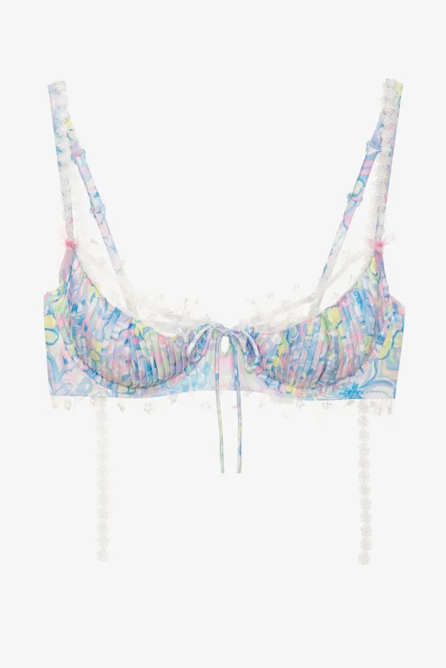 Women Lingerie For Love and Lemons Midsummer Floral Underwire Bra Blue Women Lingerie For Love and Lemons Midsummer Floral Underwire Bra Blue