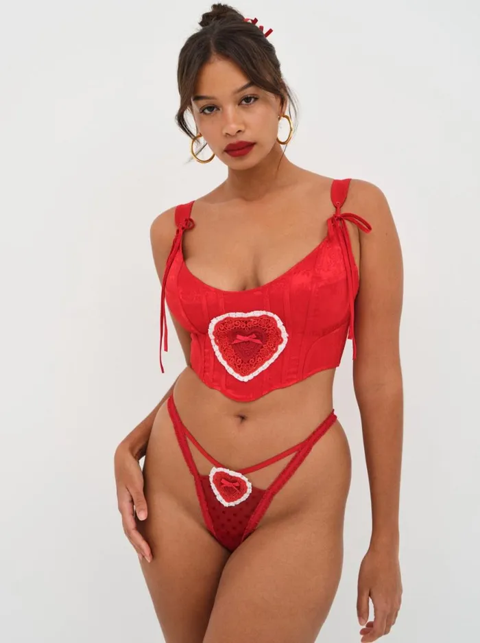 Women Lingerie For Love and Lemons Velma Thong Panty Red Women Lingerie For Love and Lemons Velma Thong Panty Red