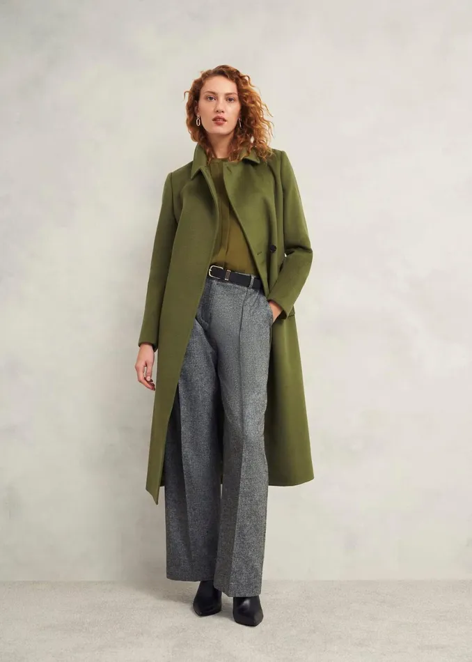 Women Livia Wool Coat Kelp Green Hobbs Coats and Jackets