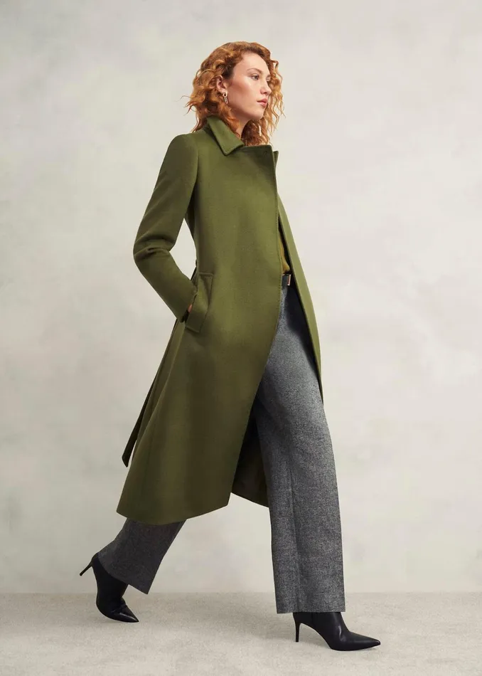 Women Livia Wool Coat Kelp Green Hobbs Coats and Jackets