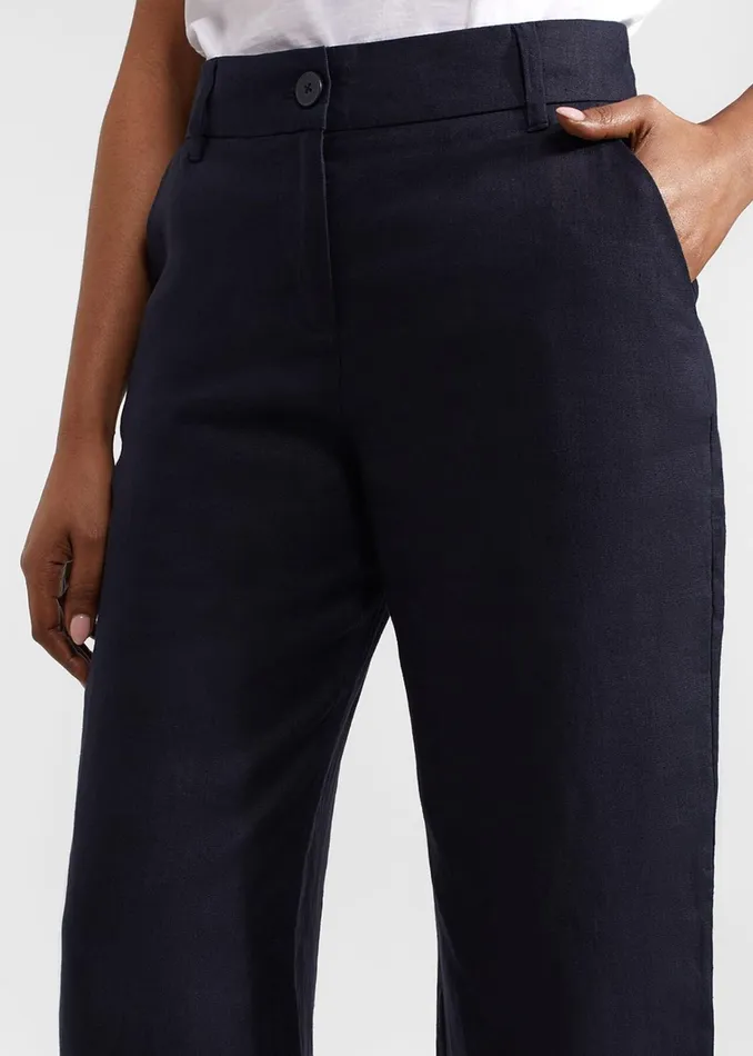 Women Lynn Linen Trousers Navy Hobbs Trousers