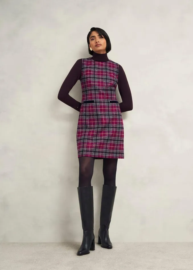 Women Margot Wool Dress Pink Multi Hobbs Dresses and Jumpsuits