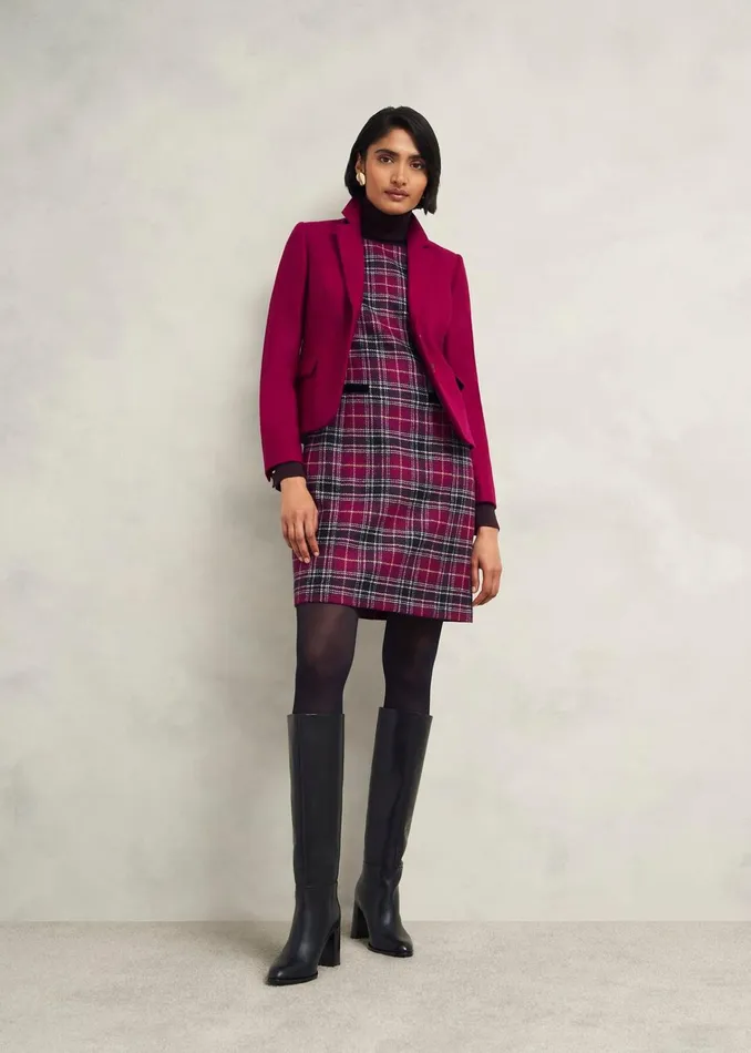 Women Margot Wool Dress Pink Multi Hobbs Dresses and Jumpsuits