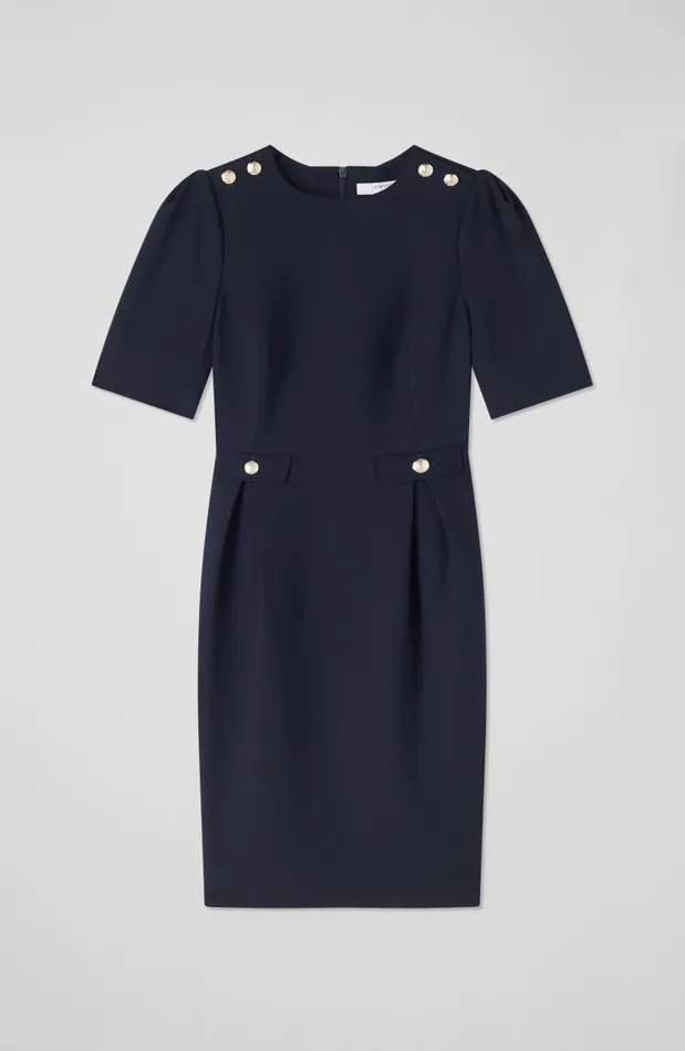 Women Marjorie Navy Crepe Shift Dress Midnight LKBennett Dresses Women Marjorie Navy Crepe Shift Dress Midnight LKBennett Dresses