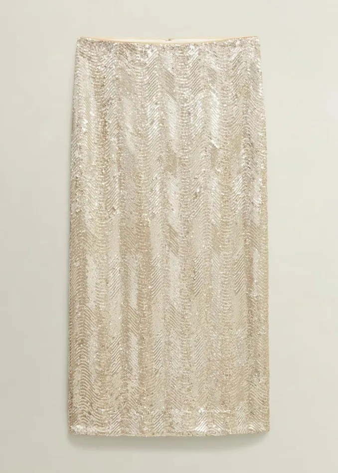 Women Marlowe Sequin Skirt Silver Hobbs Skirts