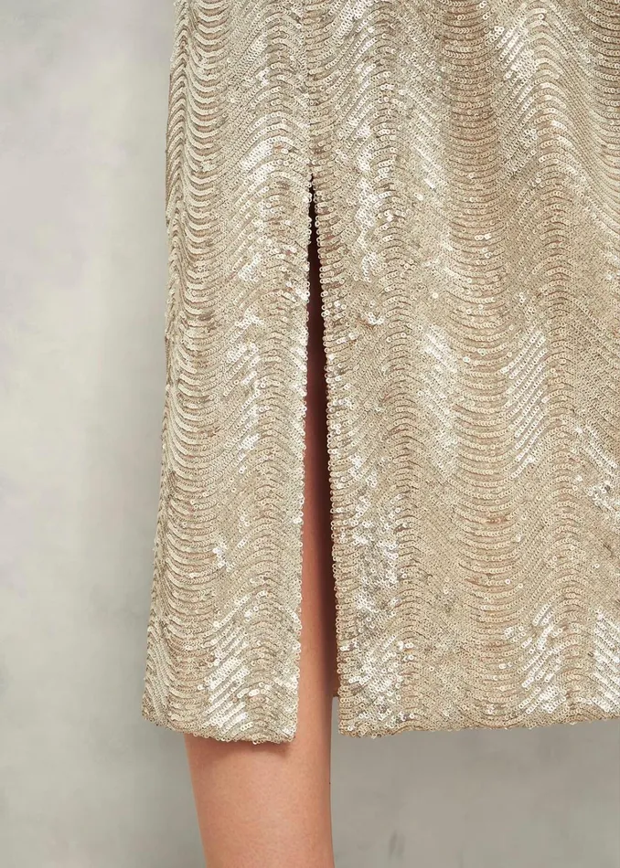 Women Marlowe Sequin Skirt Silver Hobbs Skirts
