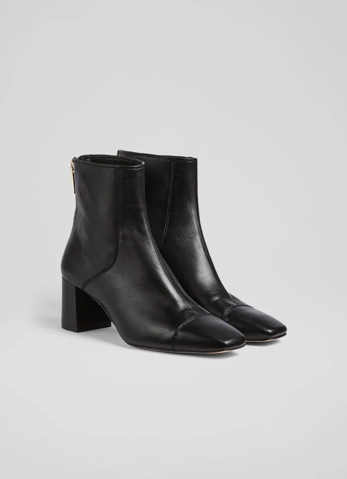 Women Maxine Black Leather StitchDetail Ankle Boots Black LKBennett Boots Women Maxine Black Leather StitchDetail Ankle Boots Black LKBennett Boots