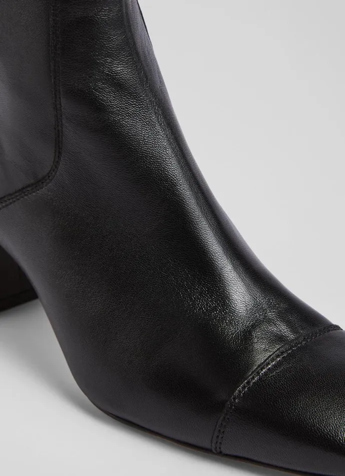 Women Maxine Black Leather StitchDetail Ankle Boots Black LKBennett Boots Women Maxine Black Leather StitchDetail Ankle Boots Black LKBennett Boots