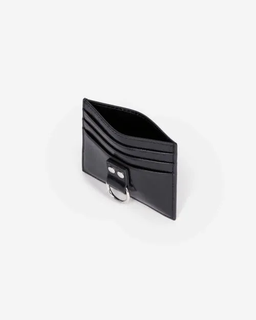 WomenMen Small Leather Goods The Kooples Amelia Black Leather Card Holder Black