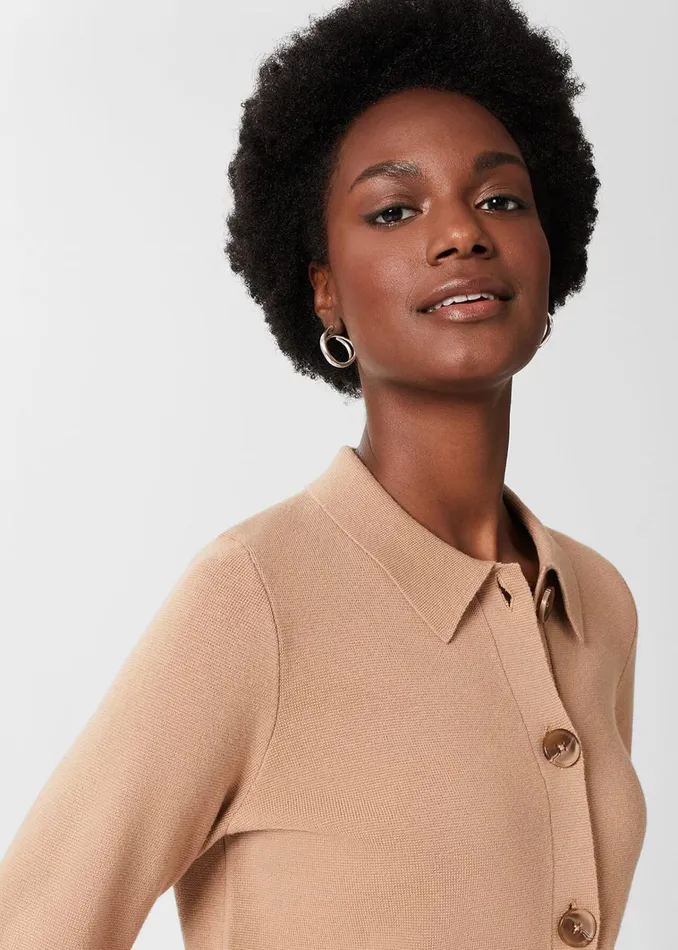 Women Mia Cotton Wool Knitted Jumper Hobbs Camel Hobbs Jumpers and Cardigans