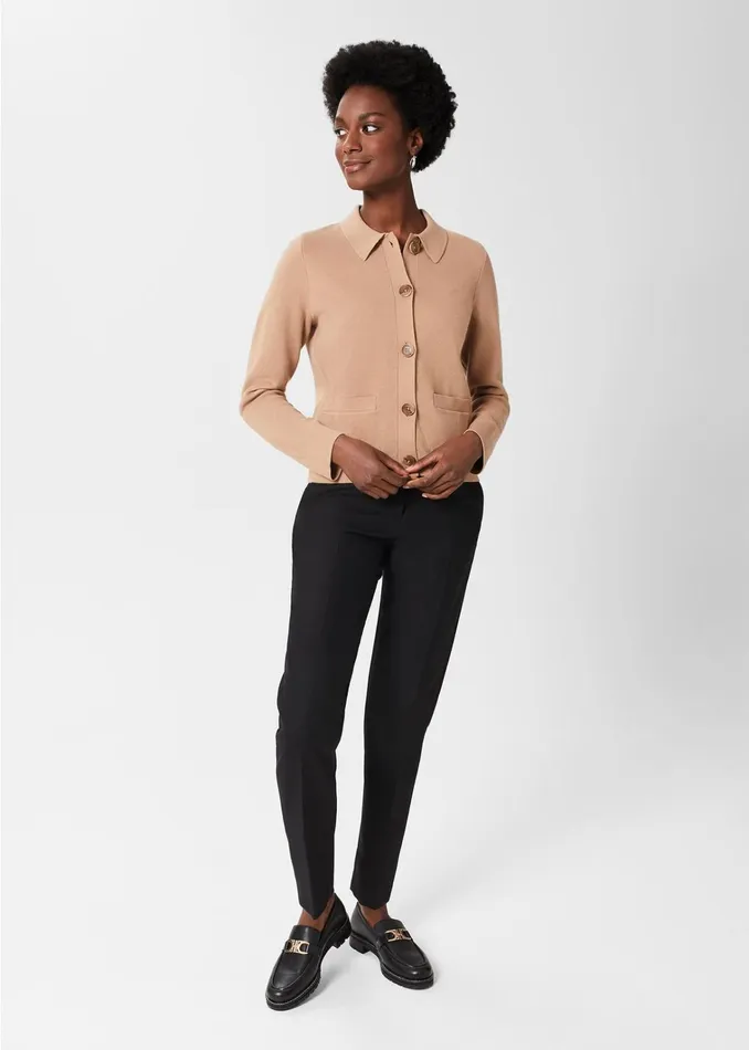 Women Mia Cotton Wool Knitted Jumper Hobbs Camel Hobbs Jumpers and Cardigans