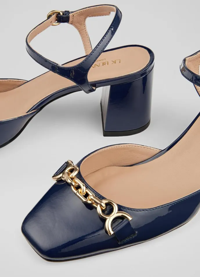 Women Mindy Navy Patent Leather Ankle Strap Courts Navy LKBennett Court Shoes Women Mindy Navy Patent Leather Ankle Strap Courts Navy LKBennett Court Shoes