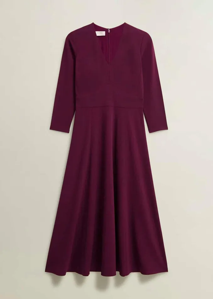 Women Mirabel Ponte Dress Warm Plum Hobbs Dresses and Jumpsuits