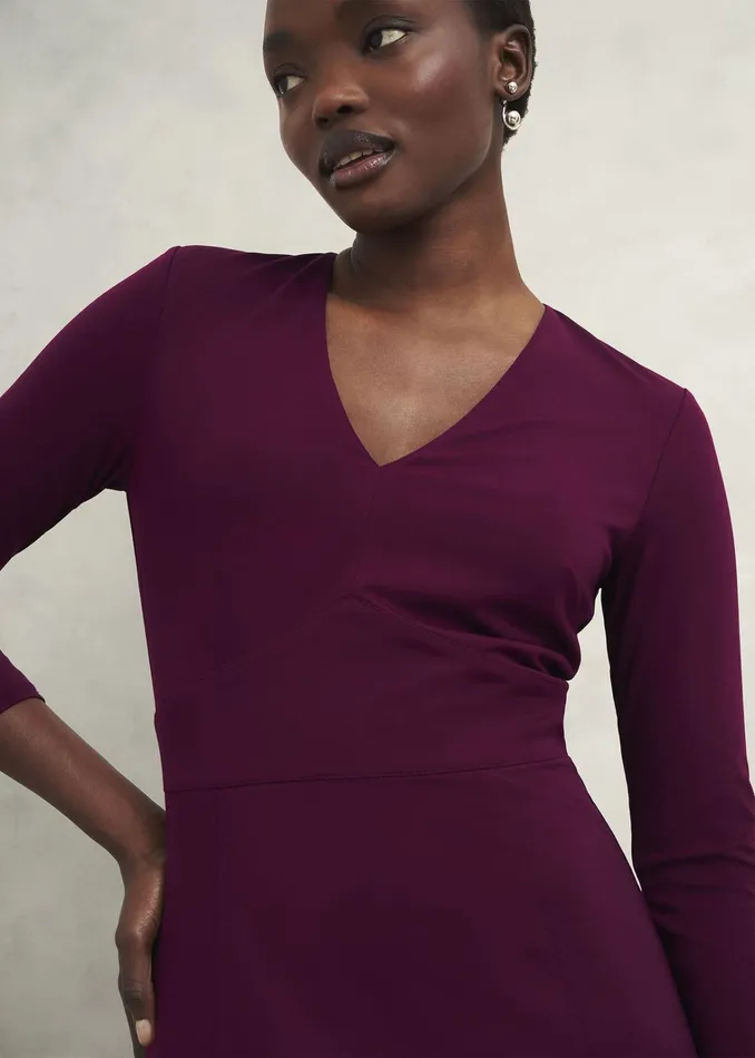 Women Mirabel Ponte Dress Warm Plum Hobbs Dresses and Jumpsuits