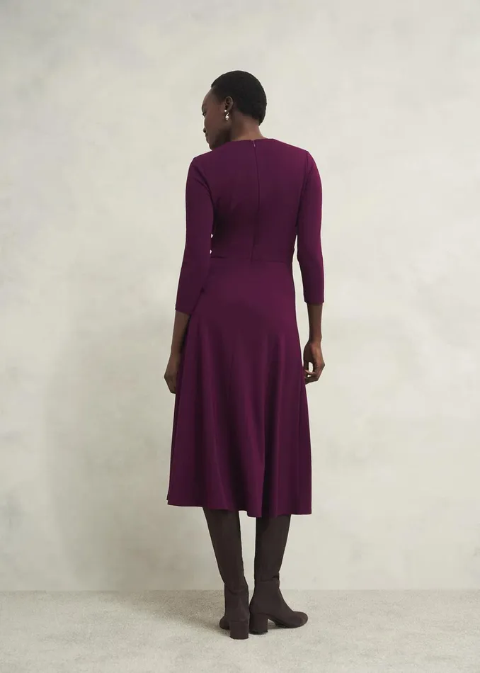 Women Mirabel Ponte Dress Warm Plum Hobbs Dresses and Jumpsuits
