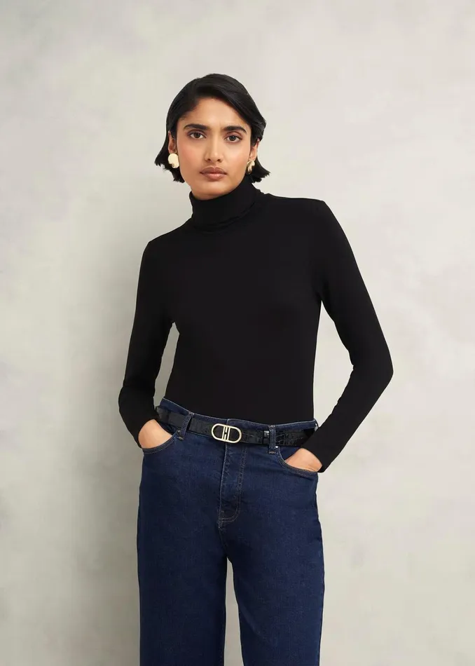 Women Mischa Roll Neck Top Hobbs Black Hobbs Tops