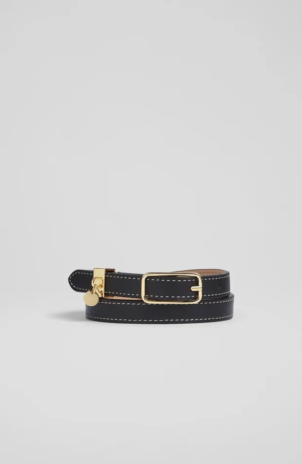 Women Molly Black Leather Skinny Belt LKBennett Belts Women Molly Black Leather Skinny Belt LKBennett Belts