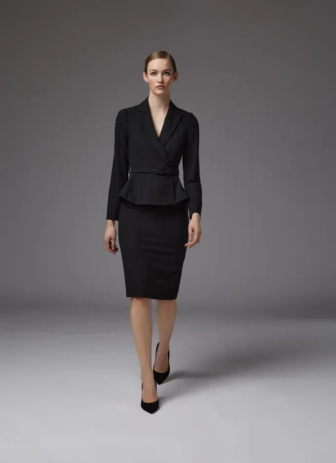 Women Nina Black Peplum Jacket Black LKBennett Coats and Jackets Women Nina Black Peplum Jacket Black LKBennett Coats and Jackets