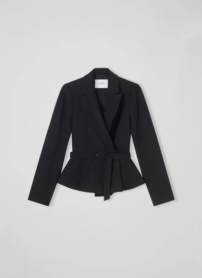 Women Nina Black Peplum Jacket Black LKBennett Coats and Jackets Women Nina Black Peplum Jacket Black LKBennett Coats and Jackets