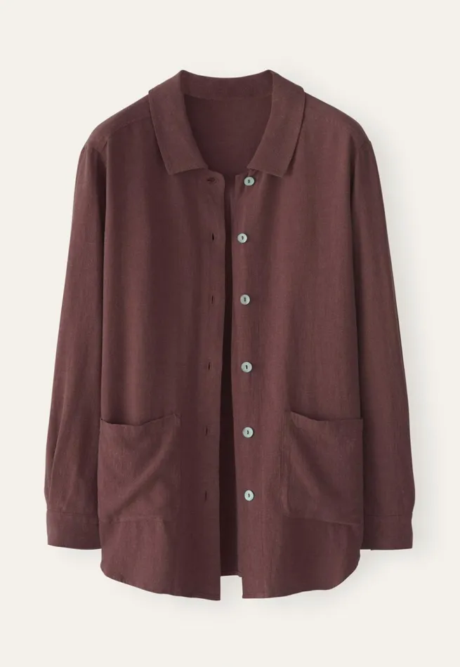 Women Overshirt Dark Mulberry Poetry Fashion Shirts and Tunics