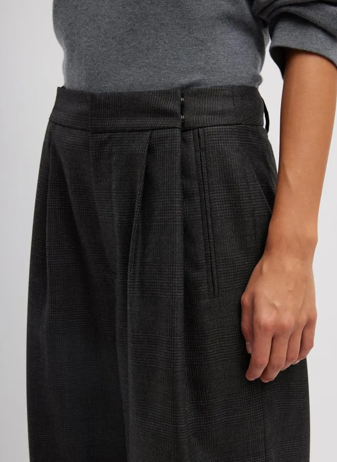 Women Pants and Shorts Tibi Adler Glenplaid Convertible Trouser Grey Multi