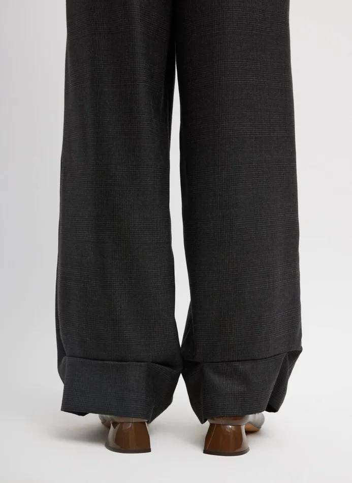Women Pants and Shorts Tibi Adler Glenplaid Convertible Trouser Grey Multi