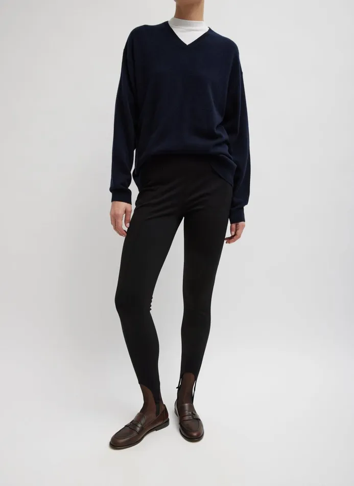 Women Pants and Shorts Tibi Compact Ultra Stretch Knit Stirrup Legging Black