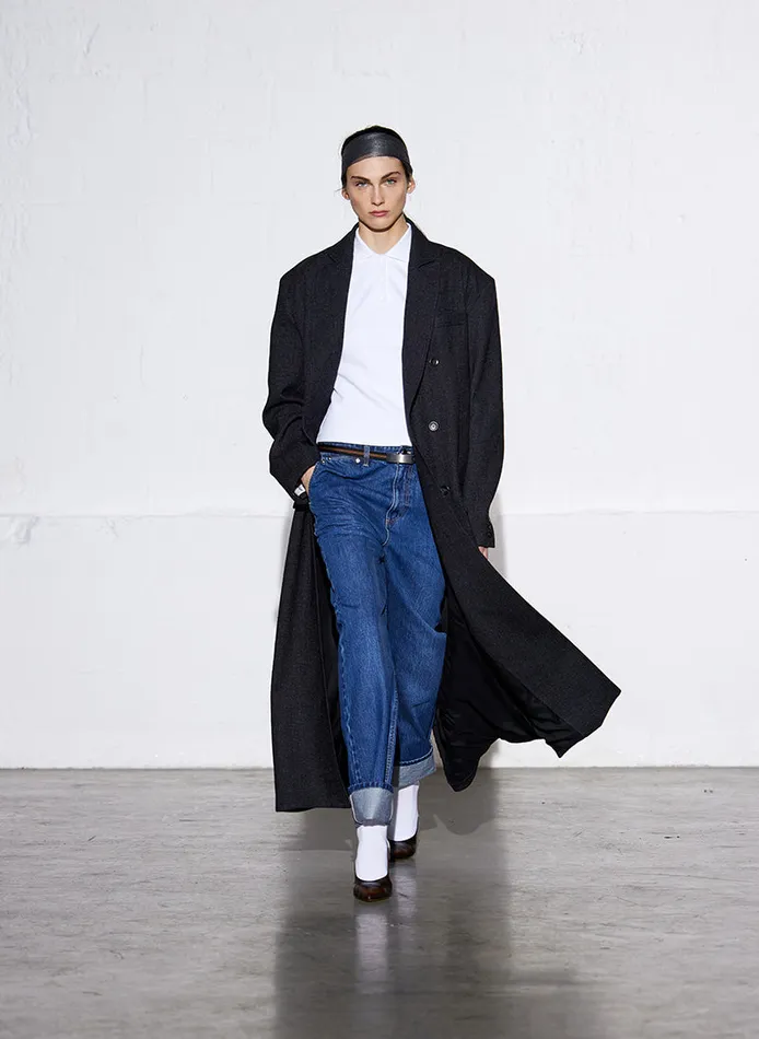 Women Pants and Shorts Tibi Selvage Denim Alec Slouch Jean Dark Denim