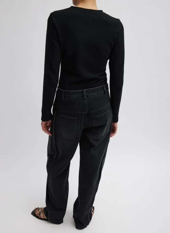 Women Pants and Shorts Tibi Vintage Black Denim Tuck Jean Vintage Black