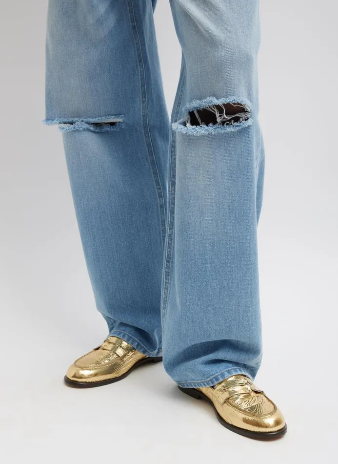 Women Pants and Shorts Tibi Vintage Wash Denim Ryder Jean Vintage Blue