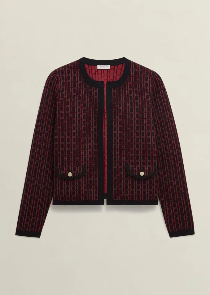 Women Perrie Knitted Jacket Black Rhubarb Hobbs Coats and Jackets