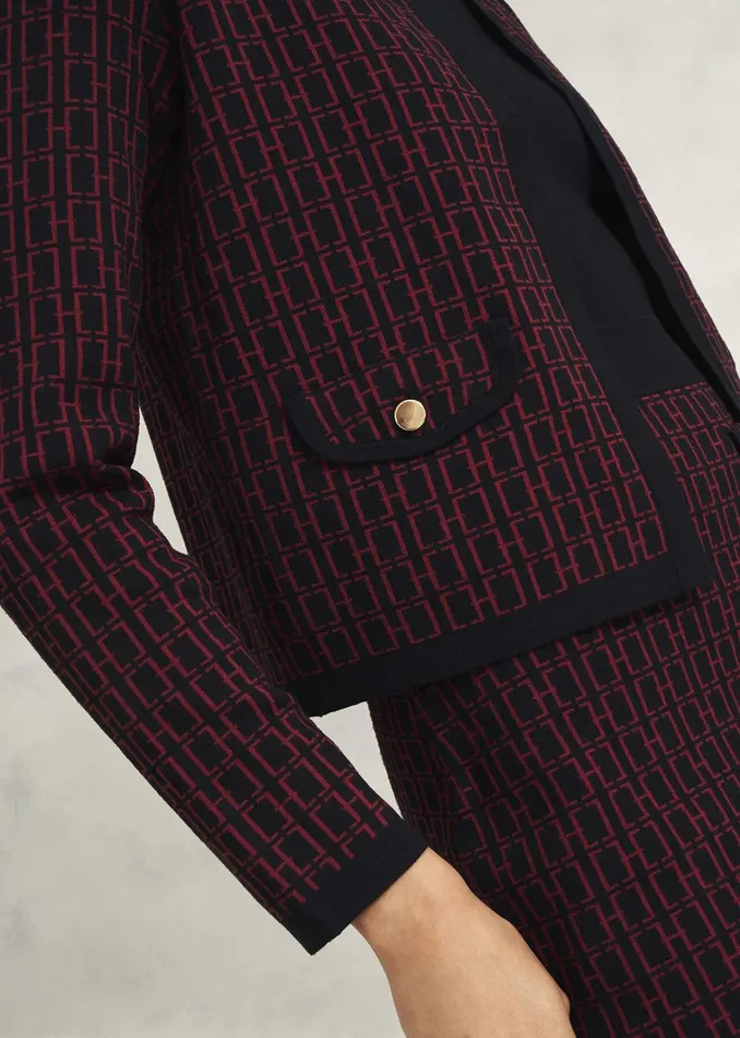 Women Perrie Knitted Jacket Black Rhubarb Hobbs Coats and Jackets