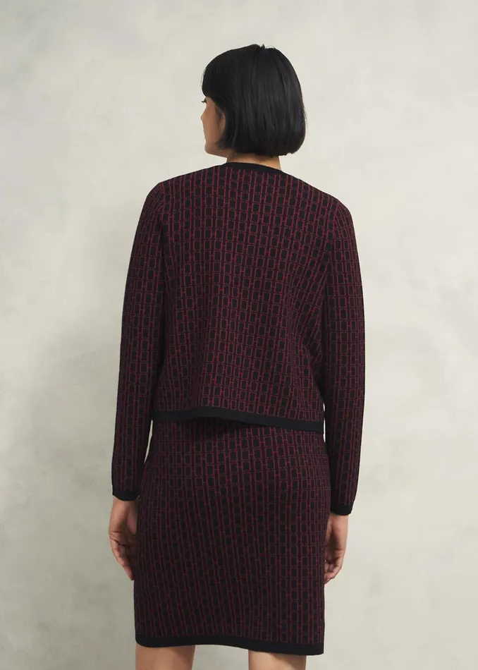 Women Perrie Knitted Jacket Black Rhubarb Hobbs Coats and Jackets