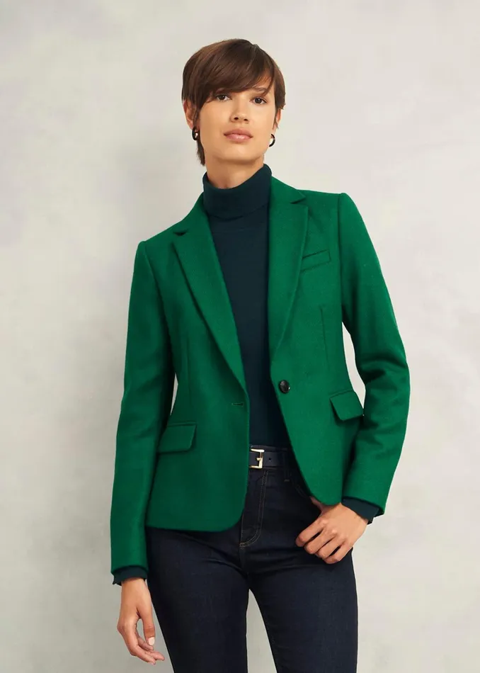 Women Petite Blake Wool Jacket Agate Green Hobbs Coats and Jackets