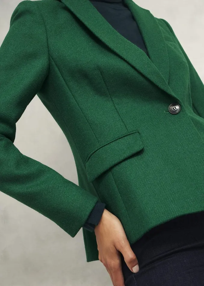 Women Petite Blake Wool Jacket Agate Green Hobbs Coats and Jackets